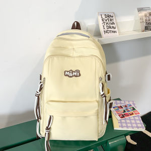 กระเป๋าเป้สะพายหลังนักเรียนมัธยมปลายแบบสะพายไหล่คู่ความจุขนาดใหญ่เบาๆ สไตล์เกาหลี กระเป๋าเป้สะพายหลังสำหรับนักเรียนชั้นมัธยมต้นและนักศึกษาวิทยาลัย