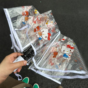 Mũi Tròn Trong Suốt Hellokitty Tự Động Gấp Gọn Dễ Thương Cho Phụ Nữ Và Trẻ Em Mũi Sắt Chống Mưa Cho Mọi Lứa Tuổi