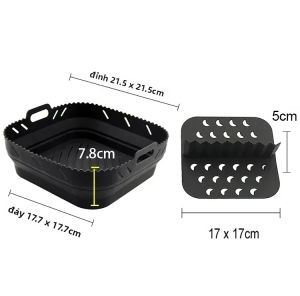 Khay Silicon Dùng Cho Nồi Chiên Không Dầu Có Vách Ngăn Thân Thiện Với Môi Trường Chống Dính Dụng Cụ Nấu Gà Rán Cho Nồi Chiên Không Dầu