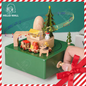 Christmas Music Box - กล่องดนตรีไม้ - ของที่ระลึก - 🌟HELLO MALL🌟