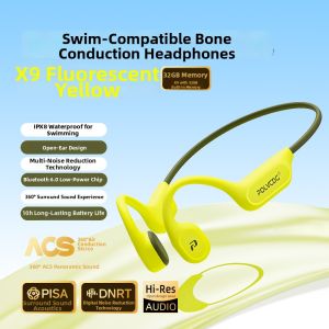 Polvcdg | Waterproof Bone Conduction Bluetooth Headphones for Sports