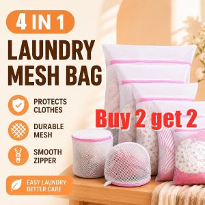 【Buy 2 get 2】 Machine Washable Mesh Laundry Bag Anti-deformation Filter Washing Bag Double mesh Imitation turtle shell clothes bra underwear care protection washing laundry bag pouch CLeaning Net Organizer Pouch Mesh Laundry Washing Bags