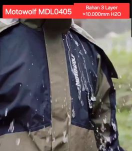 Jas Hujan 3 Layer 10000mm H2O MOTOWOLF MDL0405 Jacket Traveler Waterproof
