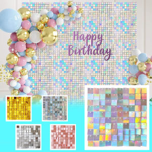 Shimmer Wall Backdrop Foil Curtain Background Sequin Panel Backdrop For Party Wedding Anniversary Decoration