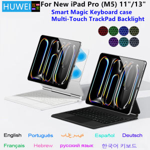 Magic Keyboard for iPad Pro 13 11 M5 2025 Smart Magnetic Case for iPad M5 Pro 11 13 inch M4 Tablet Keyboard Cover Multi-Touch