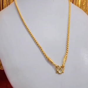 สร้อยคอทองพ่นทราย น้ำหนัก 1 บาท ความยาว 20 นิ้ว ลายผ่าหวาย รับประกัน 1 ปี แถมฟรี! ตะขอ ทองชุบ