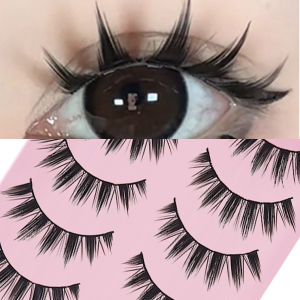 5 Pairs Manga Lashes Soft Natural Long False Eyelashes Anime Wispy Strip Lashes For Korean Doll Eye Makeup Look