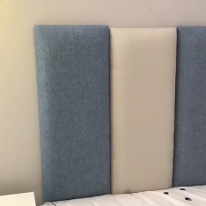 3D Solid Color Linen Wall Sticker Baby Safety Anti Collision Self Adhesive Headboard Wall Panels