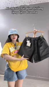 Quần short jean Bigsize nữ dáng A lưng cao eo chun phom thể thao năng động cá tính size 60-100kg - Q555