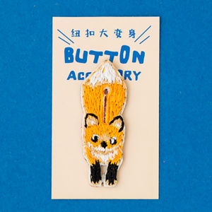 Daily Order Cat Bunny Fox Dog Animal Embroider Button DIY Wallet Cap Shirt Sleeve Cuff Decoration Matching