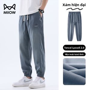 Quần dài nam MiiOW vải cotton pha ống đứng rộng rãi co giãn thoải mái.