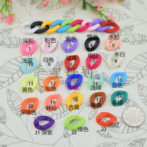 DIY Ornament Accessories Macaron Color Acrylic Broken Ring 23 * 17mm Can Group Chain Single Buckle Keychain Accessories