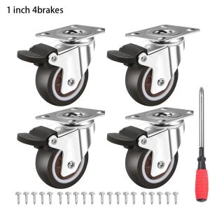 Caster Wheels 1/2 inch Heavy Duty Furniture Casters Set of 4Rubber Castors No NoiseDesigned for DeskTV StandCoffee Table