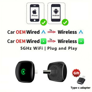 EKIY 2in1 AI Smart Box For Car With Wired CarPlay Car Intelligent Systems Wireless CarPlay Dongle Wireless Android Auto Adapter