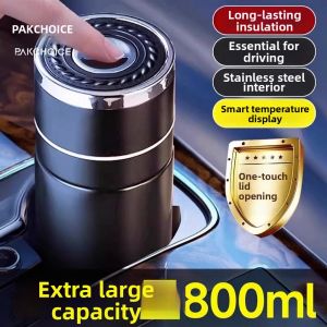 PAKCHOICE | Tea Water Separation One Touch Opening Stainless Steel Mug