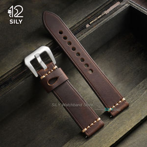 20/22/24mm Quick Release Leather Watch Band Oil Wax Cowhide Strap Universal Bracelet Accessories Wristband for Panerai for Omega