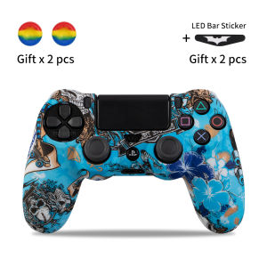 Tectinter | Protective Case for Sony playstation 4 Controller Silicone Rubber Cover for PS4 Gamepads Joystick with 2 thumbsticks Grips Caps