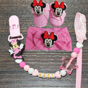 Disney | Beautiful Baby Shoes Kawaii Baby Chain Clip Newborn Headband Pure Cotton Cartoon Headwear for Newborns Baby Hat Baby Photography