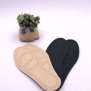 1 Pair Genuine Cowhide Leather Shoe Insoles Shock Absorber Insoles Pads Breathable Deodorization Comfortable Insoles for Sneaker Leisure