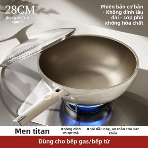 YIZHIFU | Chảo Xào Đáy Phẳng Không Dính Không Phủ