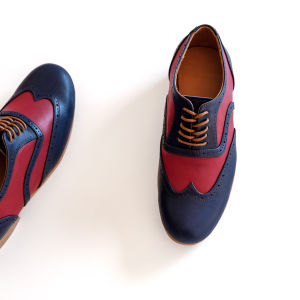 | Mens Shoes | Genuine Leather Sole Wingtip Color Matching Lace-up Leather Shoes Swing Shoes Swing Dance Shoes Lindy Hop