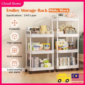 3/4ayer multifunctional storage shelves storage carts office shelves home kitchen and bathroom shelves with plastic wheels student bookshelves childrens toy storage shelves多功能储物架手推车