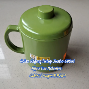Gelas Gagang Tutup Jumbo 600ml Melamine - Golden Dragon B0204