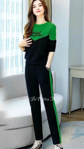 Set Đồ Cotton Nữ - Phối Viền V - SP Y Hình