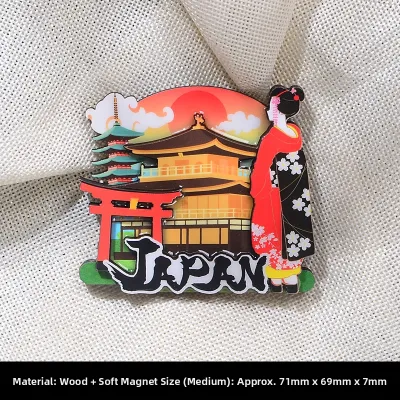 Travel Souvenir Fridge Magnet Tokyo Kyoto Nara Speciality Mount Fuji Memorial Item Hokkaido Wooden Resin Decorative Artwork