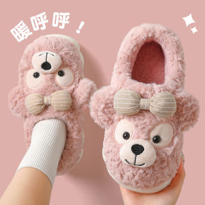 Dép Bông Dày Ấm Áp Có Lông Cừu Cho Nữ Mùa Thu Đông Thường Ngày Đế PVC Dép Bông Đế Dày Cho Nữ