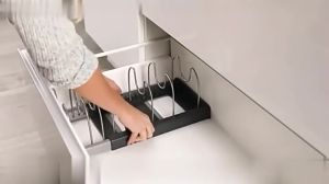 【SG STOCK】Expandable dish rack stainless steel Kitchen Pot Lid Holder Pan Organizer Pot Rack Kitchen Under Sink Rack Dish drying rack