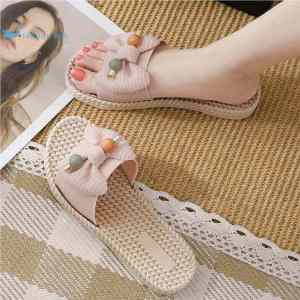 2024 New Arrival Womens Outdoor Wear Non Slip Slippers Shatter-Resistant Fashion Home Bathroom Bows K-style Easiest for Match