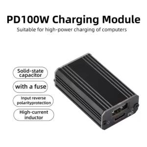 100W Fast Charging Module PD 3.0 Step-Down Car Charger with Solid-State Capacitors High-Power Dual Port USB-A Type-C for Compute