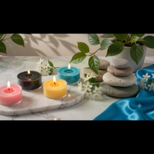 ACACIA SG Unscented Candles | Natural Beeswax Candles | 12hrs Tealight | Hand poured | Pack of 4