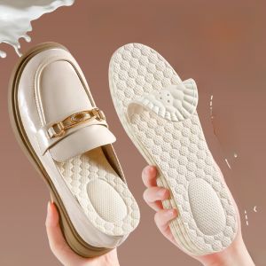 LINGMIAO | แผ่นรองเท้าแบบแซนดัลสำหรับรองเท้าแบบโลฟเฟอร์ บางและนุ่ม ไม่ต้องใส่ถุงเท้า ทำจากลาเท็กซ์