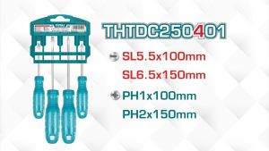 Total รุ่น THTDC250401 ชุดไขควง 4 ตัวชุด (ปากแบน + ปากแฉก) ( 4 pcs Screwdriver Set )