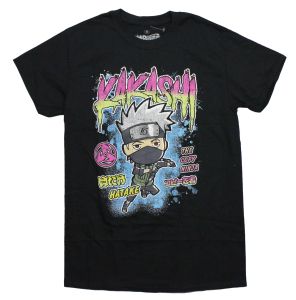 Bandai | 2026 Naruto Shippuden New Adult Flag Officer Kakashi Cotton T-shirt Comfortable Breathable High-Quality Insulated Y2K Style