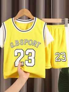 Girls Sports Kit Quick Dry Summer Basketball Uniform Short Sleeve Shorts Color Block Special Ball Jersey Childrens Clothing