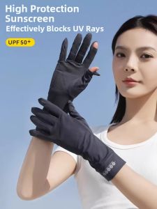 UV Protection Ice Silk Womens Gloves Slip-resistant