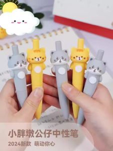 Keqijia Creative Chubby Pier Gel Pen Press Ball Pen Cat Diary Pocket Pen Mini Silicone Pen Good-looking