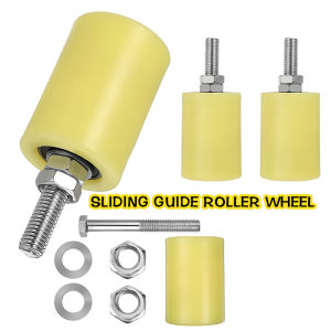 Sliding Guide Roller With 2 Nylon Roller Wheels And Bracket Complete Set