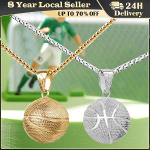 Fashion Creativity 3D Basketball Necklace High Quality Metal Pendant Charm Choker Trendy Jewelry School Sport Compete Reward Basketball Sports Hip Hop Pendant Collar Chains Necklace