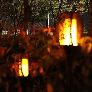 GetGadget⚙ 2/4pcs Flame Solar Light 12 LED Solar Lights with Waterproof Flickering Fire Flame Lawn Solar Torch Light Garden Lamp Pelita Lampu Raya Murah