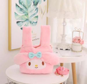Tas Slempang Tenteng Bulu Import Sanrio / Tas Tenteng Bulu My Melody Cinnamorall Kuromi