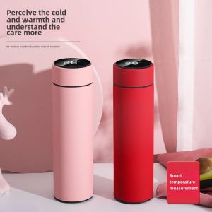 แก้วน้ำสแตนเลสอัจฉริยะแบบพกพาสำหรับผู้ชายและผู้หญิง แก้วน้ำดื่มสุดเทรนด์ที่ทำจากโลหะผสมสำหรับนักเรียน พร้อมโลโก้ที่แกะสลัก