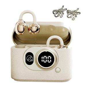Wireless Bluetooth Headphones Retro Camera Design In Ear Short Handle Earbuds Long Battery Life Noise Reduction Vintage Gift Y2K