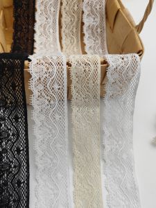 เส้นไหมฝ้ายสีดำ ขอบลูกไม้ วัสดุสำหรับทำเสื้อผ้า DIY สำหรับเด็ก เส้นด้ายบาง ขนาด 2.8/3.2 ซม. แหล่งกำเนิด: จีนแผ่นดินใหญ่