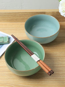 Bát Đựng Cơm Sứ Xanh Cỡ Lớn 55 Inch Bát Đựng Cơm Tròn Kiểu Trung Quốc Bát Đựng Súp Bằng Gốm Sứ Nigee Thiết Kế Nứt Băng Giá