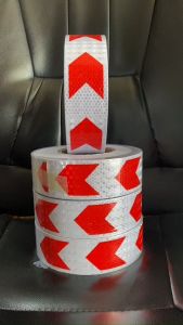 decan phản quang dán-cuộn phản quang mũi tên trắng đỏ