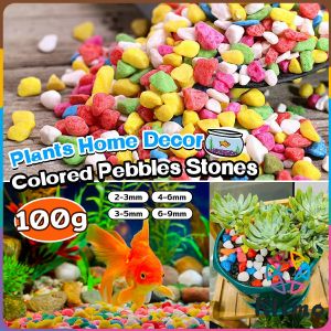 KLIMO Colored Pebbles Stones Aquarium Decoration Artificial Stone Home Decor 100g